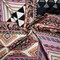 Purple-Beige-Multi Polyester Multi Pattern Border Printed Charmeuse Woven Fabric By the Yard